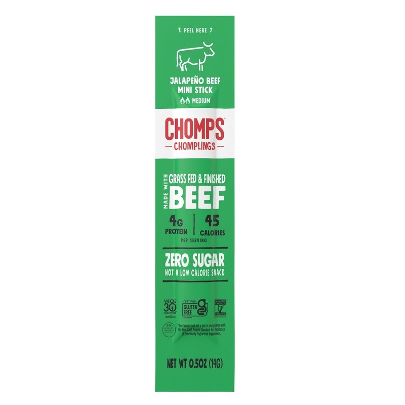 Grass-Fed Jalapeno Beef Jerky Sticks Protein Snacks Keto Gluten-Free 24 Count US