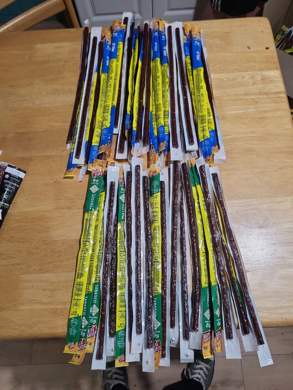 54 Slim Jim 20 Tabasco 34 Mild Smoked Snack Sticks 0.97oz. Bulk Lot BB: 4/26