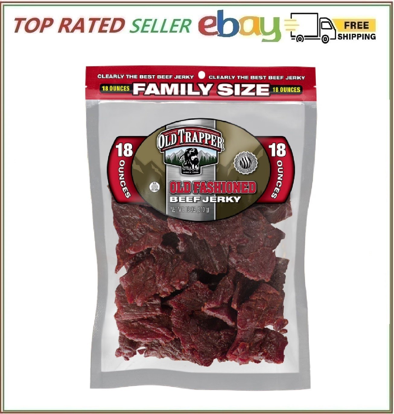 Old Trapper Old Fashioned Beef Jerky, 18 oz.