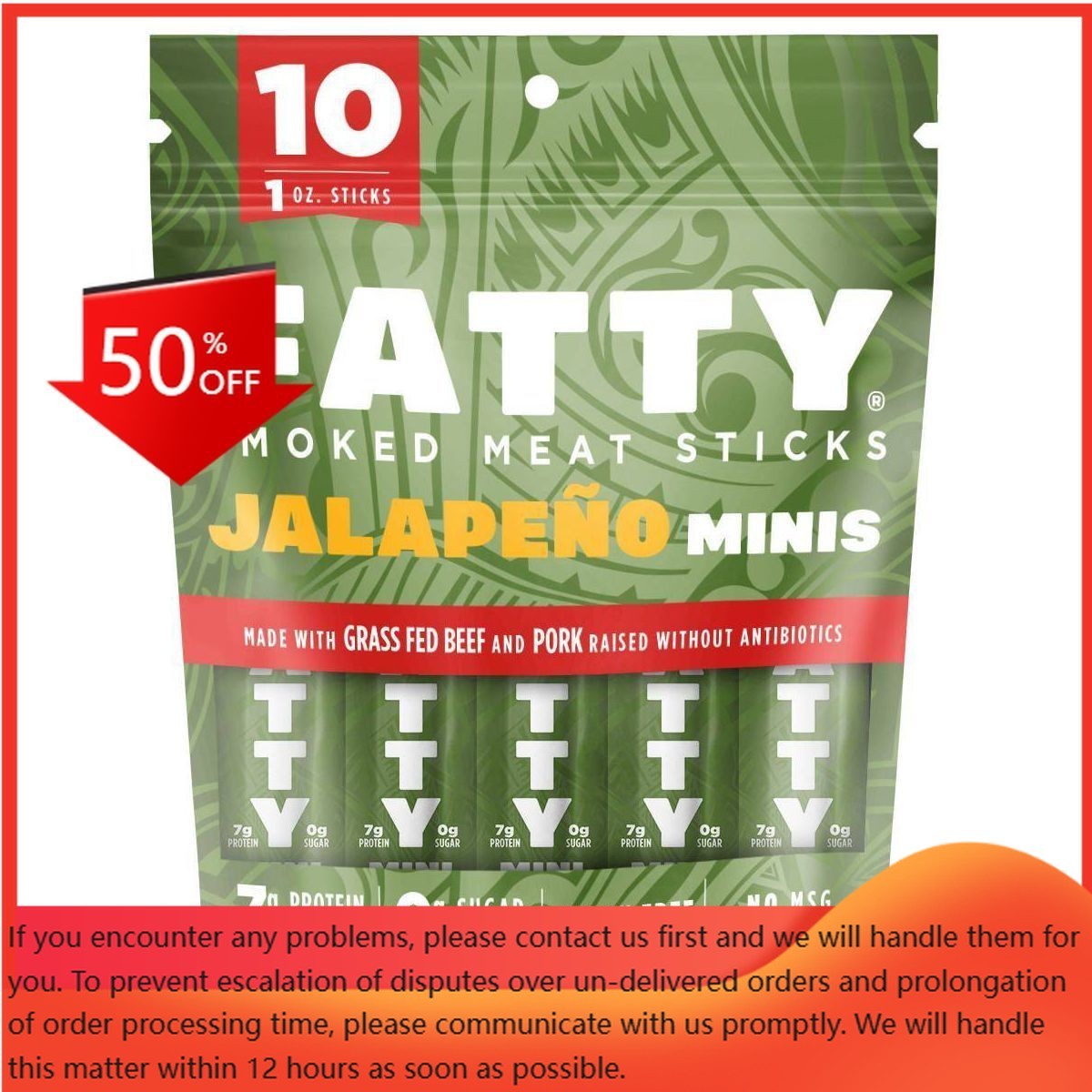 Fatty Jalapeno Multipack Meat Sticks – 10oz/10ct