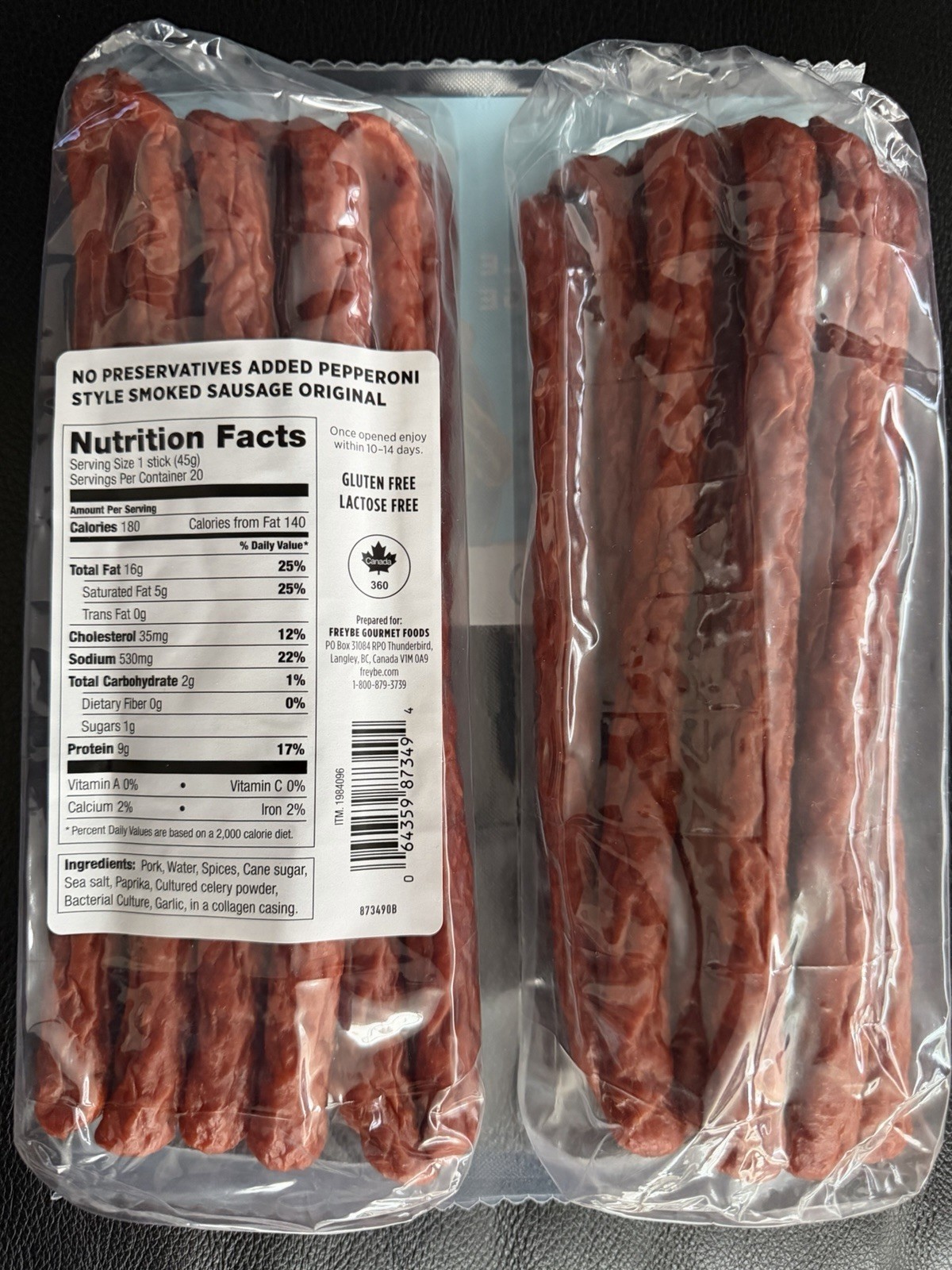 Freybe Pepperoni Style Smoked Sausage 2 x 16 Ounce Bags