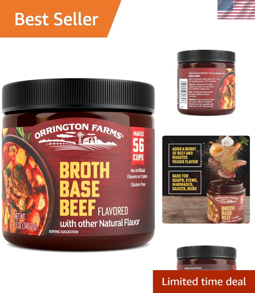 12oz Beef Flavored Bouillon – Season-to-Taste Broth Base for Effortless Cooking