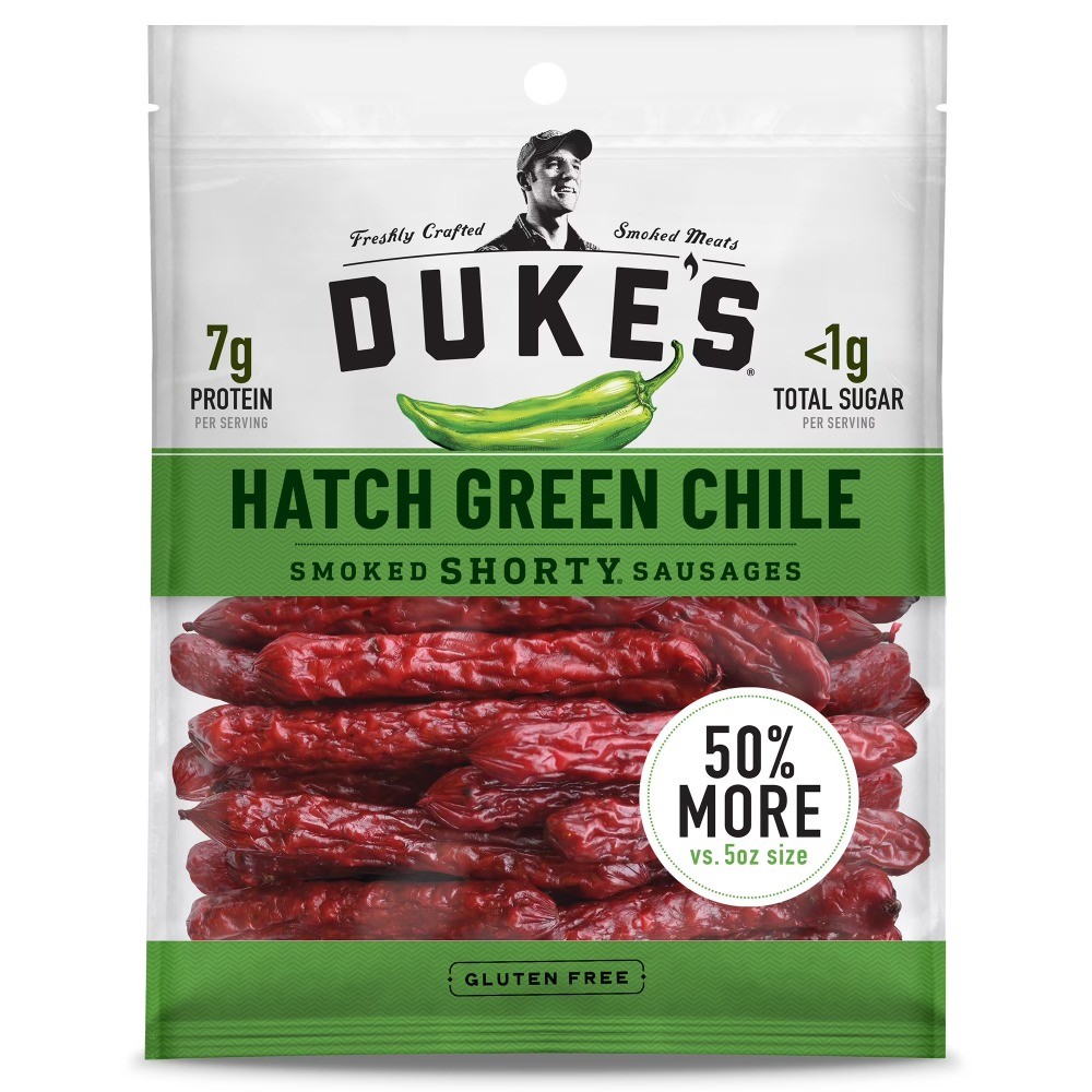 Duke’s Pork Hatch Green Chile Smoked Shorty Sausages, 7g Protein Per Serving