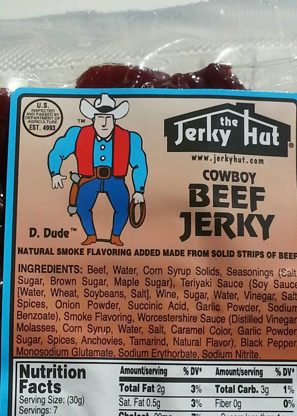 The Jerky Hut – Smoked (Cowboy) beef jerky (8oz)