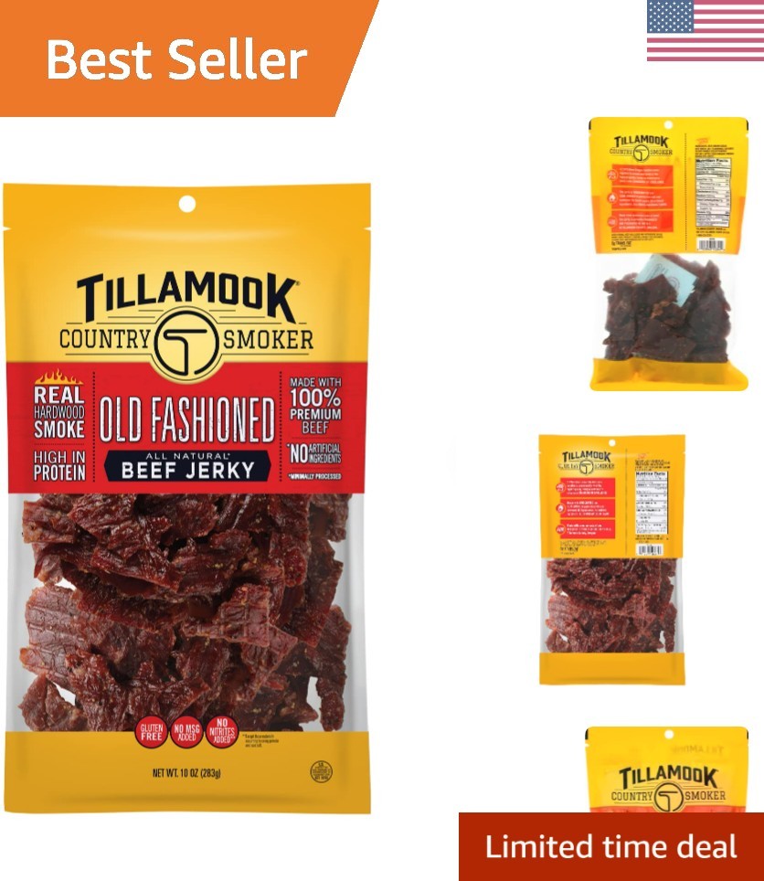 Real Hardwood Smoked Beef Jerky, Old Fashioned, 10 Ounce
