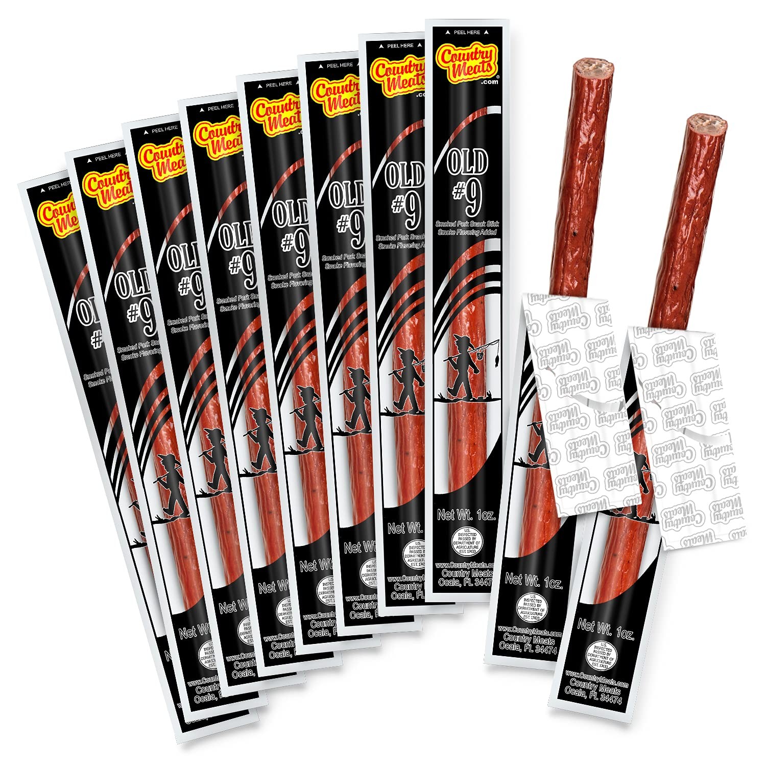 Country Meats, Meat Sticks, USDA Certified, 0 Trans Fat, 1 Ounce (Pack of 10)