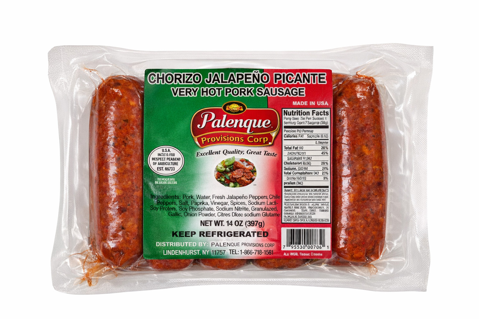 Palenque Provisions – Chorizo Jalapeno – 14 oz