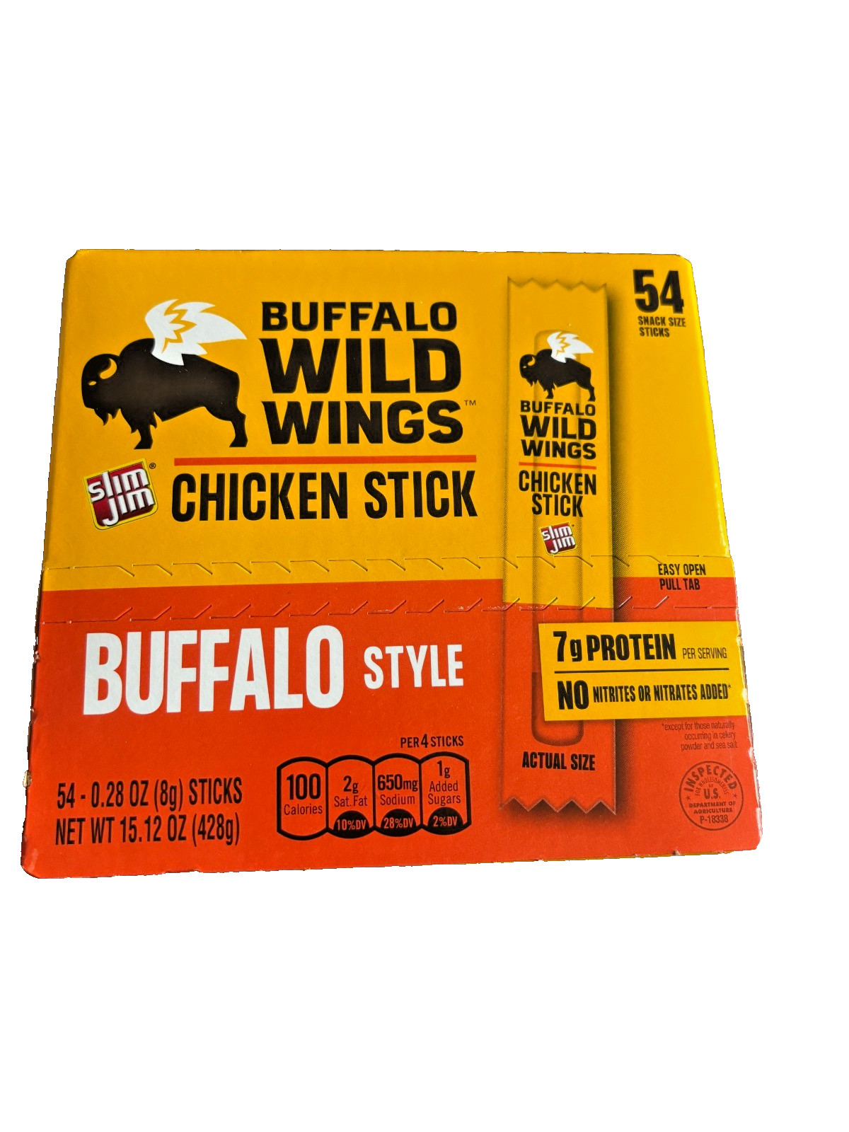 Slim Jim Buffalo Wild Wings Chicken Sticks, Buffalo Style 0.28 oz. 54 pk.