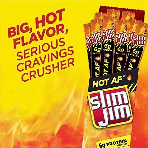 Slim Jim Giant Smoked Meat Snack Stick, Hot Af Flavor, Keto Friendly Snack, 0…