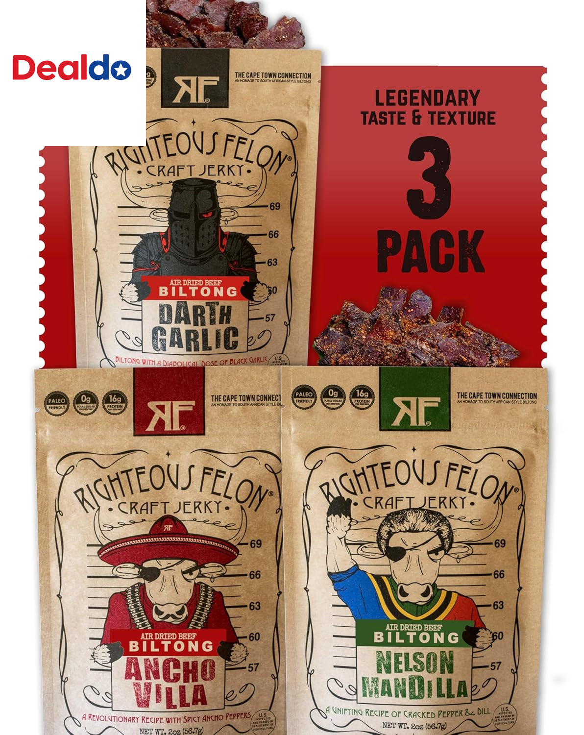 Biltong Beef Jerky Variety Pack | South African Biltong Snack Packs for Adults |