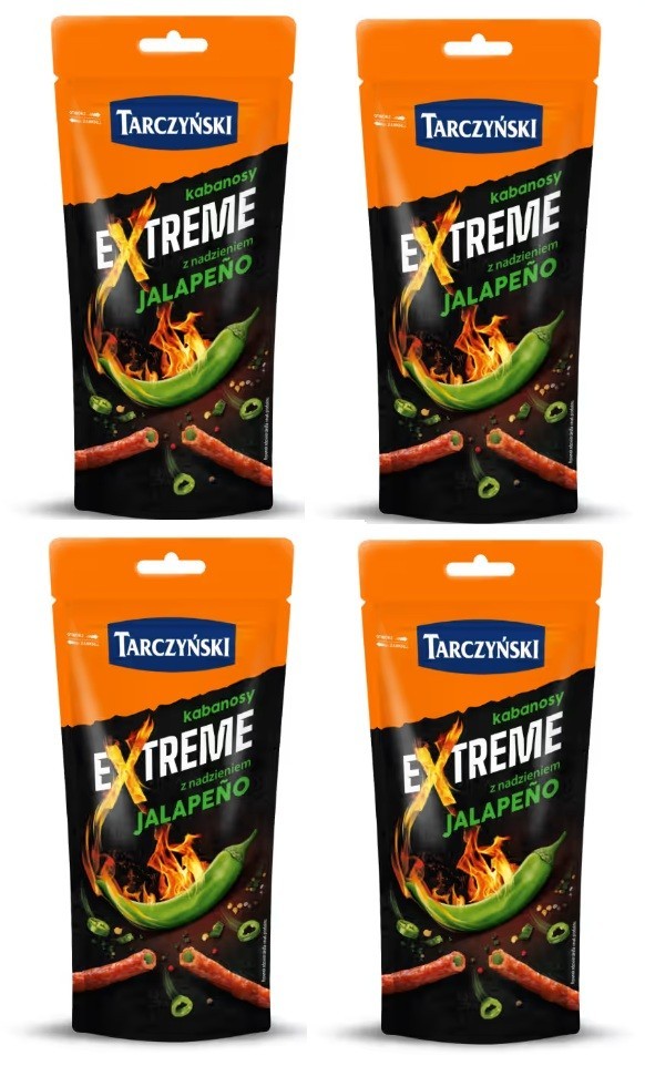 4x Tarczynski Jalapeno Filled Sausages 95g Spicy Protein Meat Snack Box BundleXL