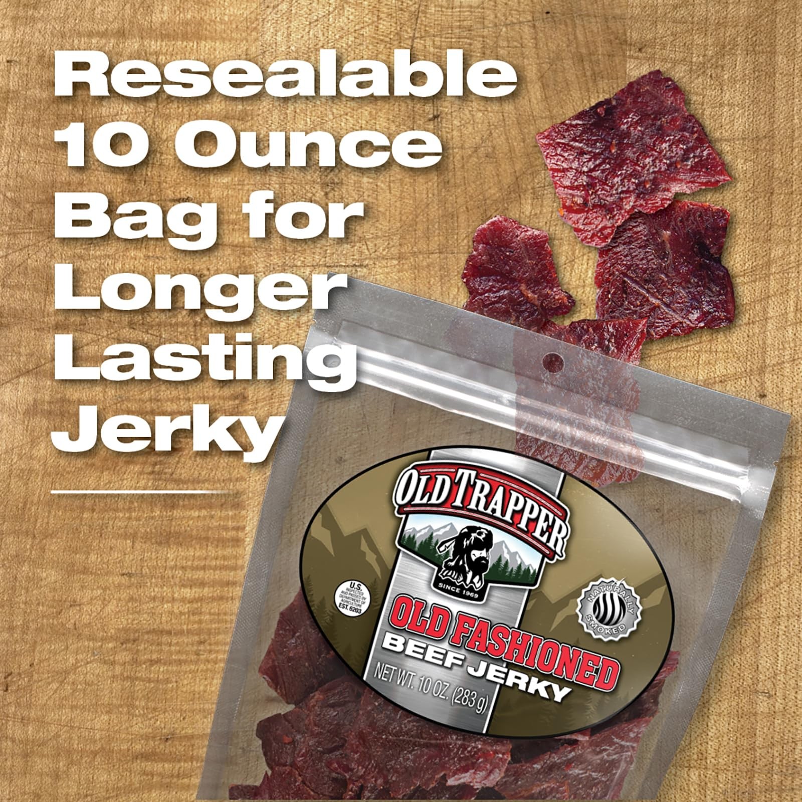 Old Trapper Beef Jerky, Old-Fashioned 10-Ounce 10 Ounce (Pack of 1), Black
