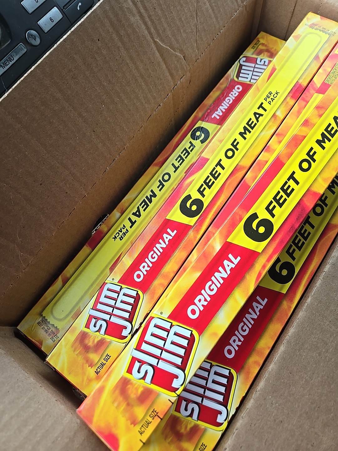 Slim Jim Original 8 Boxes of 6 Sticks Per Box 48 Total Sticks per case