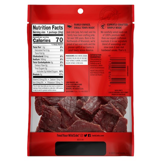 Jack Link s Original Beef Jerky, 0.85 Ounce, 48 Per Case