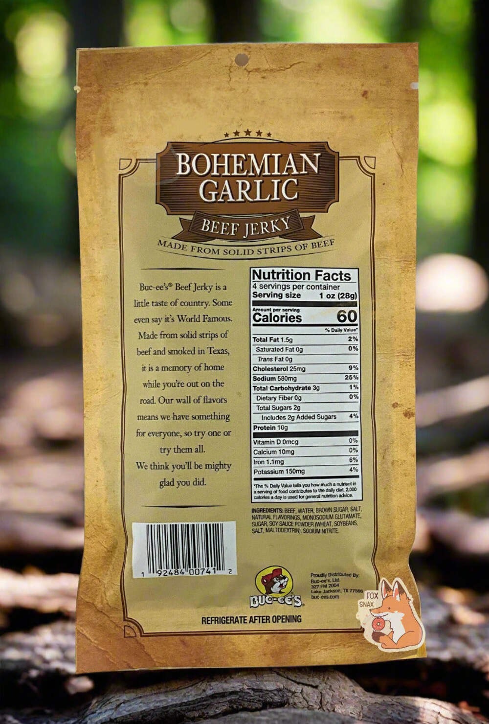 Buc-ee’s Bohemian Garlic Beef Jerky – Savory Snack, Beef Jerky, Bold Flavor