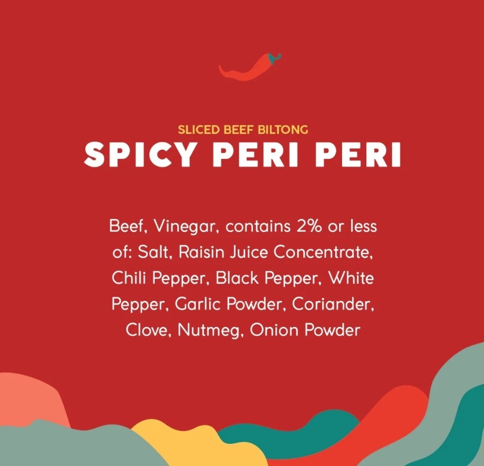 Stryve BILTONG Spicy Peri Peri 100% All Natural Beef W/ 16g Protein Steak Jerkey
