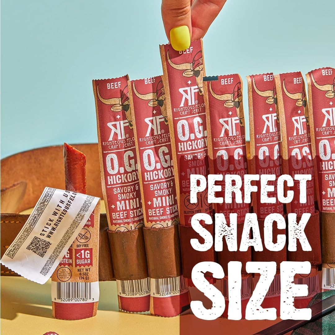Righteous Felon Mini Meat Sticks | 100% Grass-Fed Beef Sticks | Keto, Gluten …