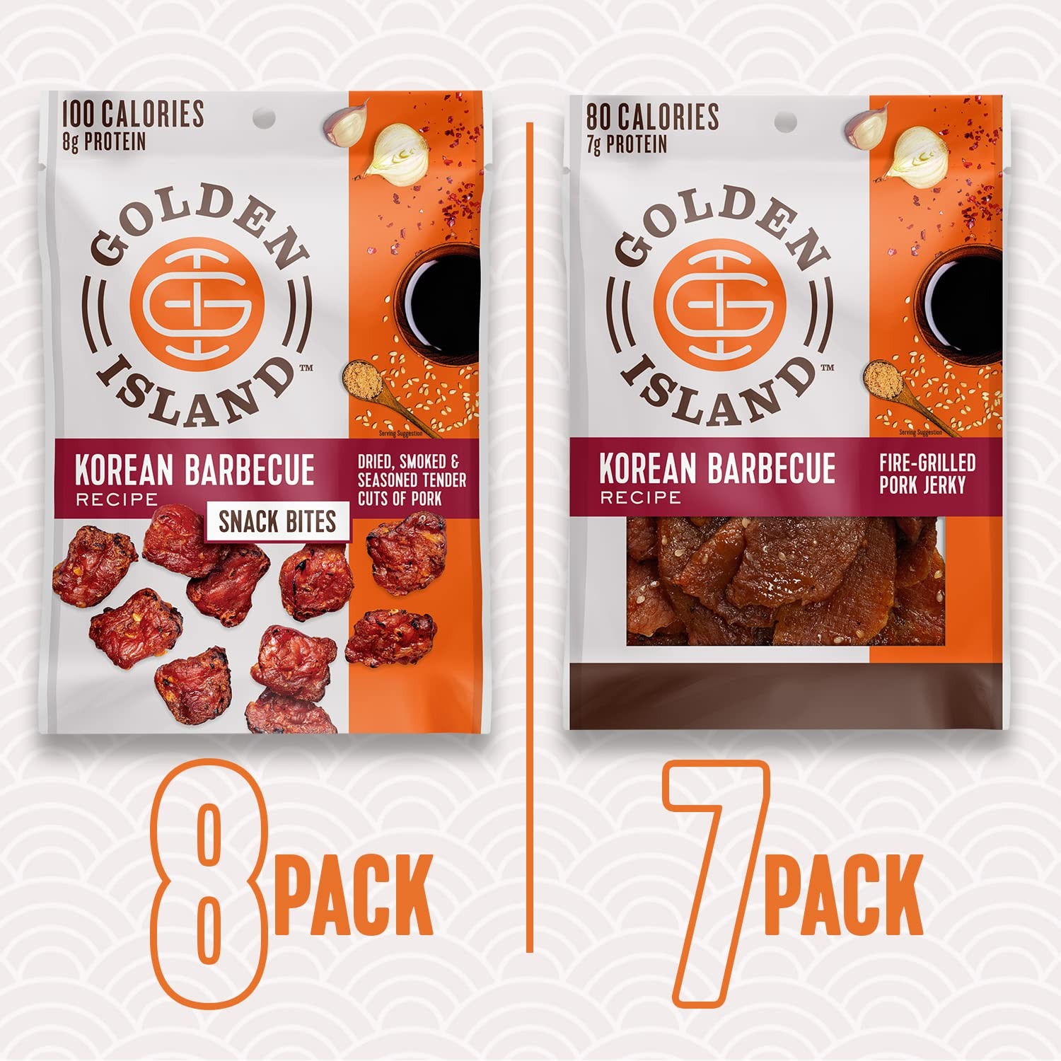 Korean BBQ Pork Jerky Variety Pack – Gluten Free Protein Snacks, 15 Bags