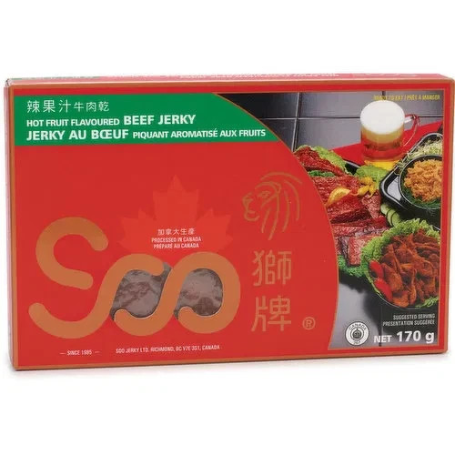 Soo Hot Fruit Flavored Shredded Beef Jerky Natural Flavor Healthy Snack 170g NEW