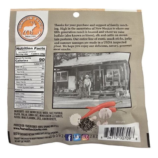 Pearson Ranch Cowboy Style Chewy Cut Original Beef Jerky One (1) – 3 oz Bag