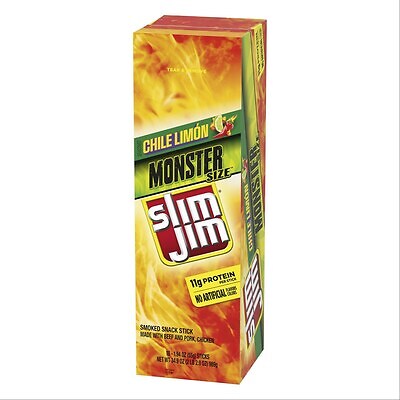 Slim Jim Monster Chile Limon Smoked Snack Stick, 1.94 Ounce 18 Count