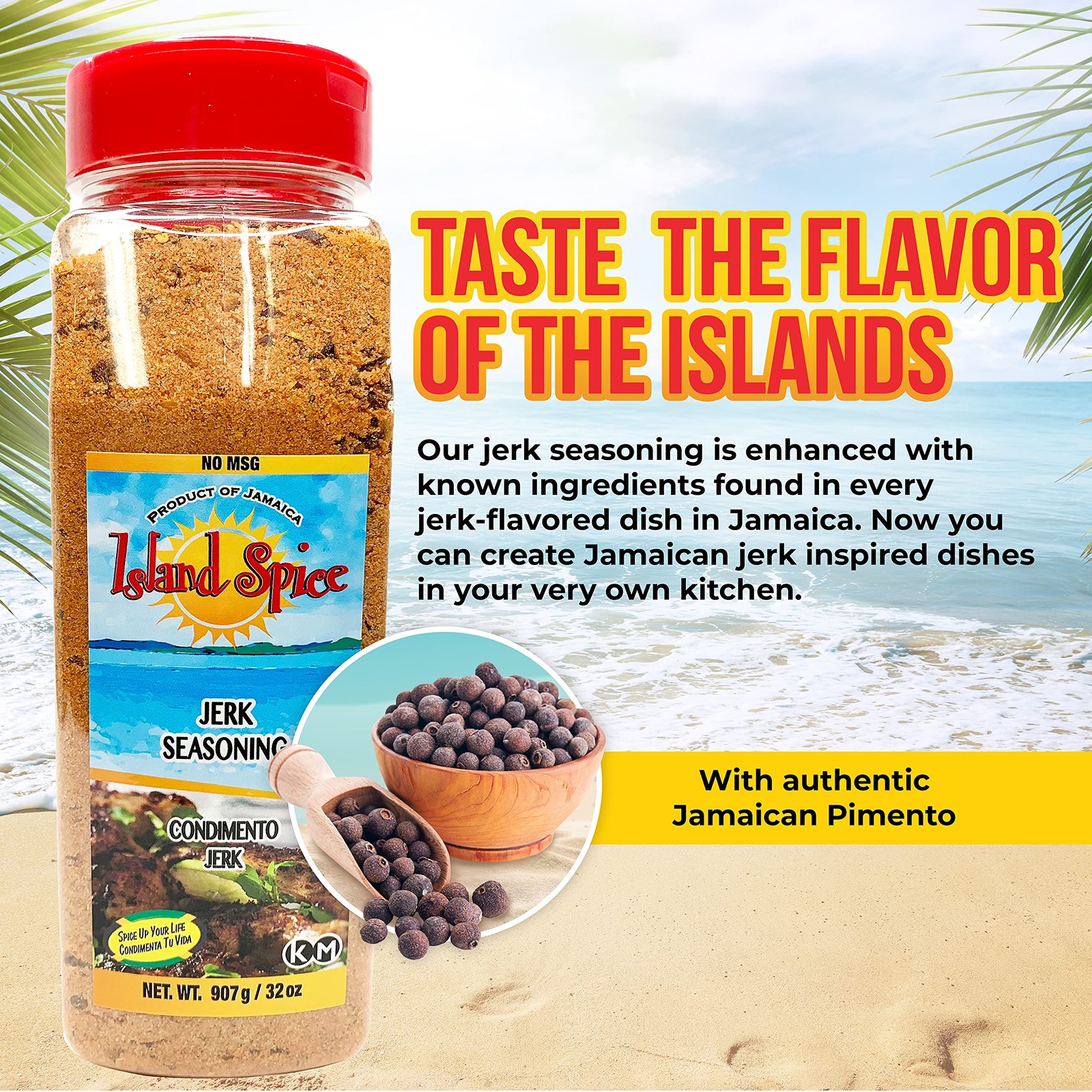 Island Spice Jerk Seasoning 32 ounces – Gluten-Free 32 Ounce (Pack of 1)