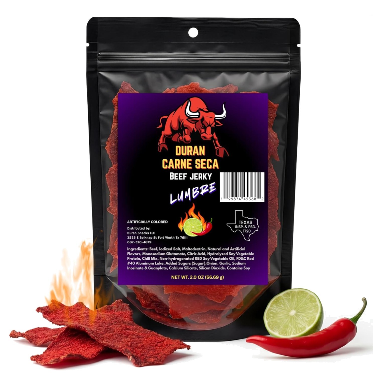 Lumbre Carne Seca Spicy Fuego Beef Jerky, 2oz