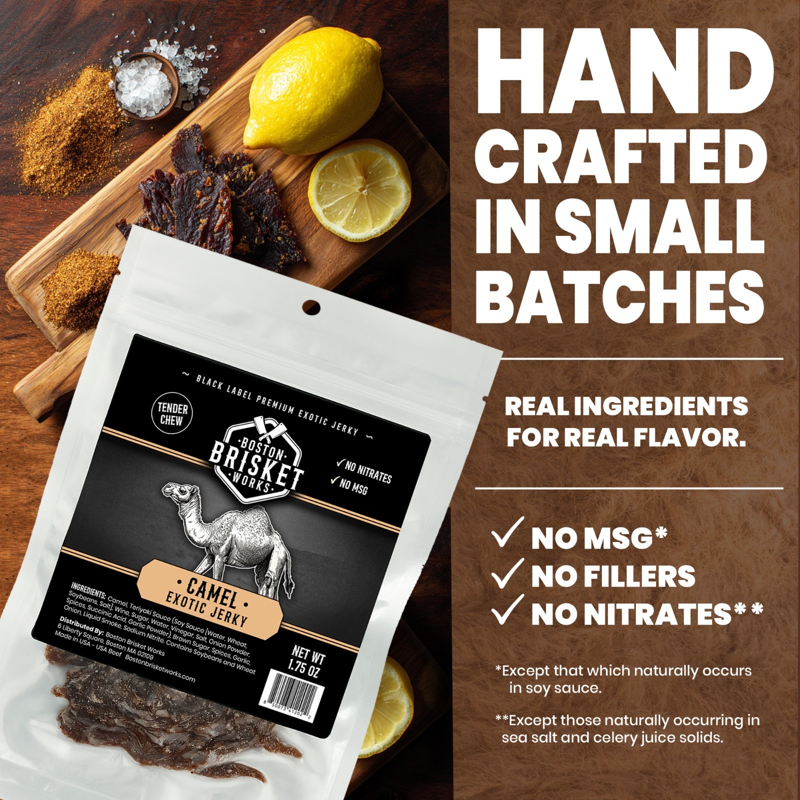 CAMEL JERKY – Exotic Wild Game Snack – Made in the USA – Fast Shipping!