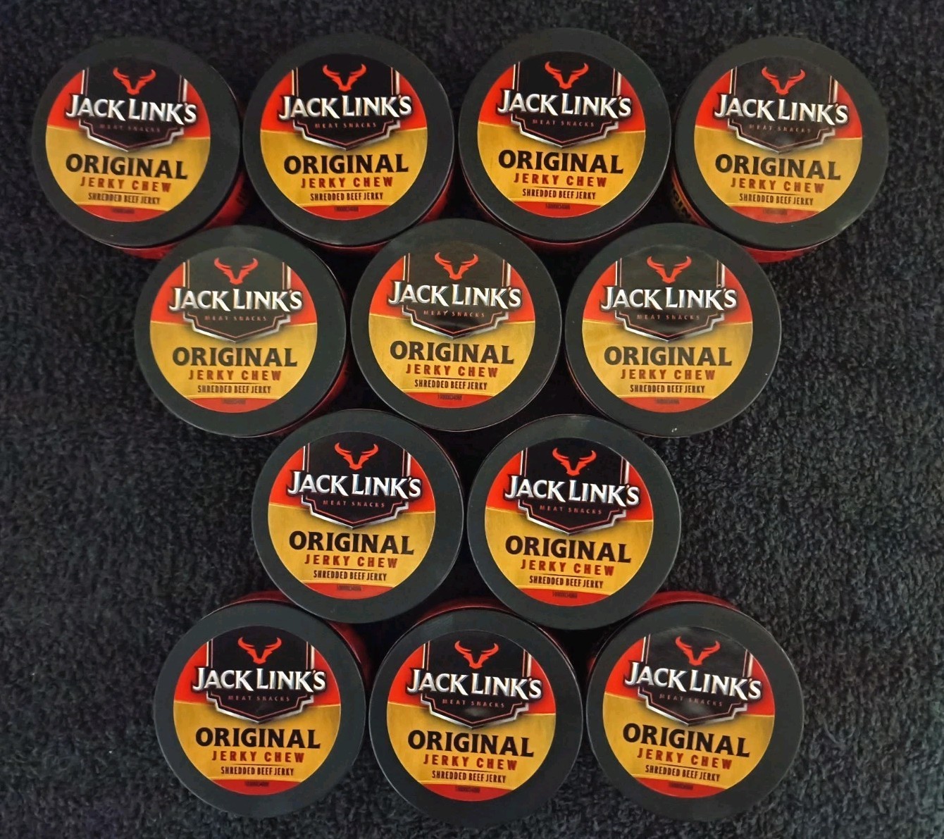 12 cans of JACK LINKS CHEW ORIGINAL FLAVOR – Best By: April 2027