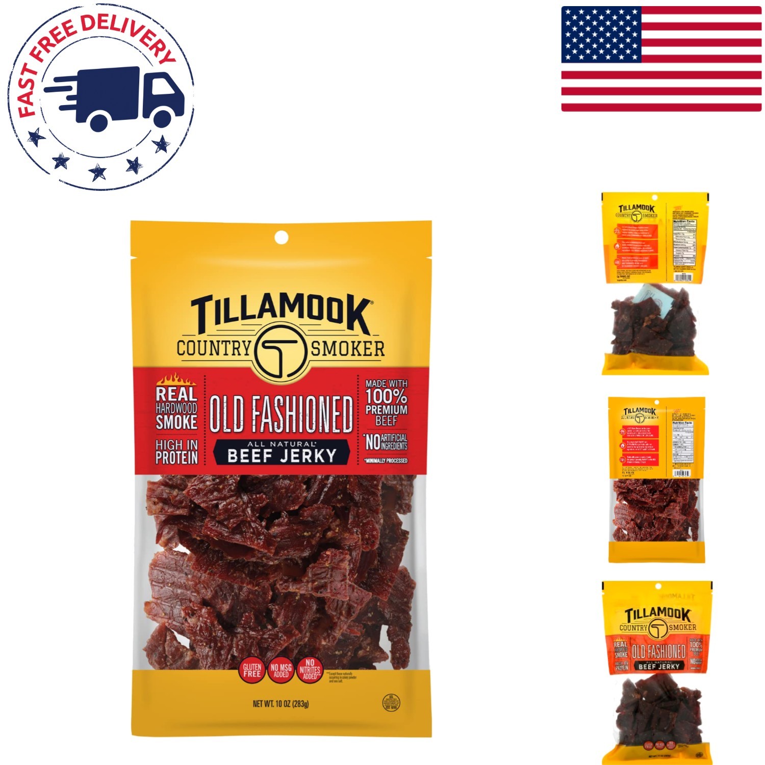 Artisanal Hardwood Smoked Beef Jerky, 10 Ounce – Perfect High Protein Snack