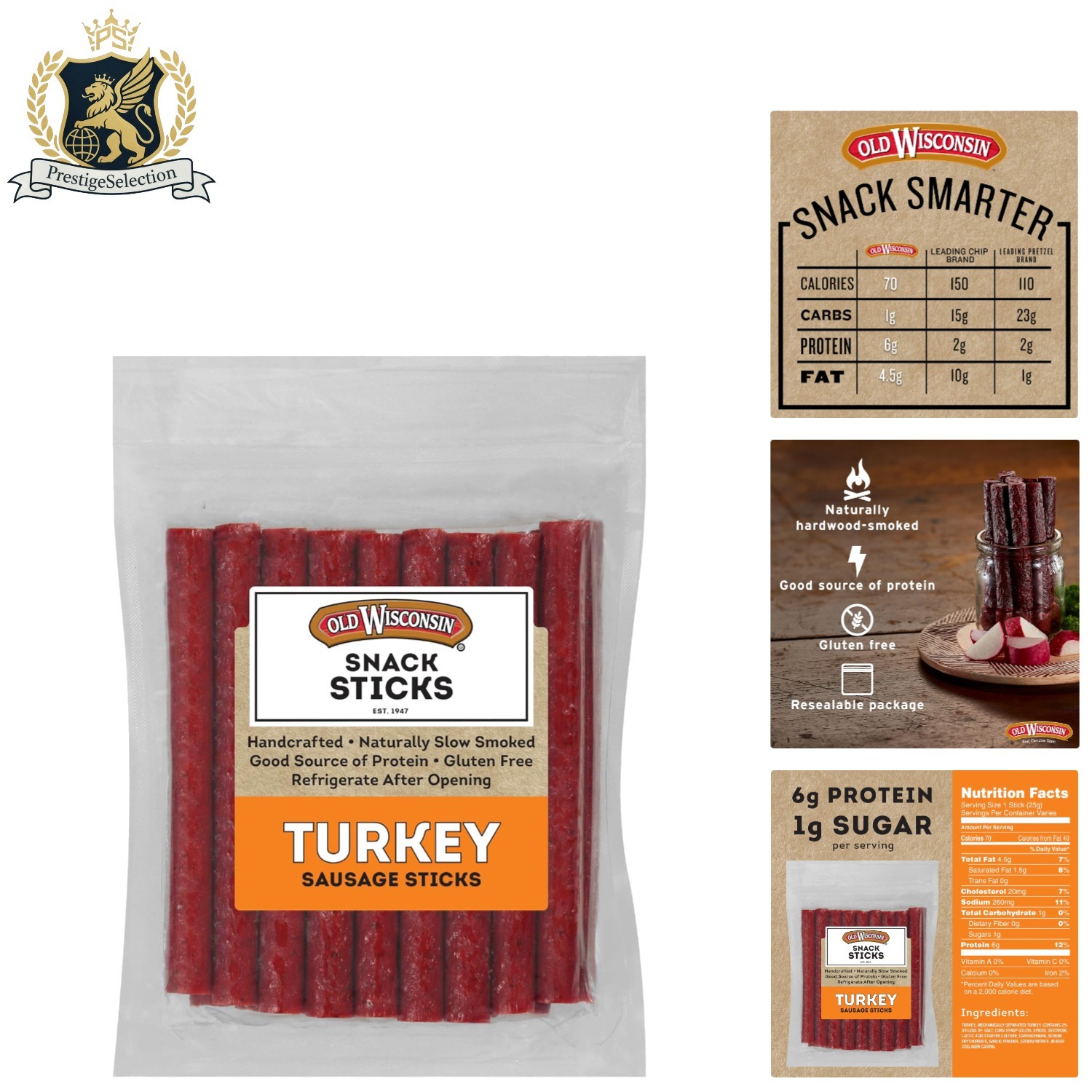 Gourmet Gluten-Free Turkey Snack Sticks – 16oz Ready-to-Eat High Protein Treat
