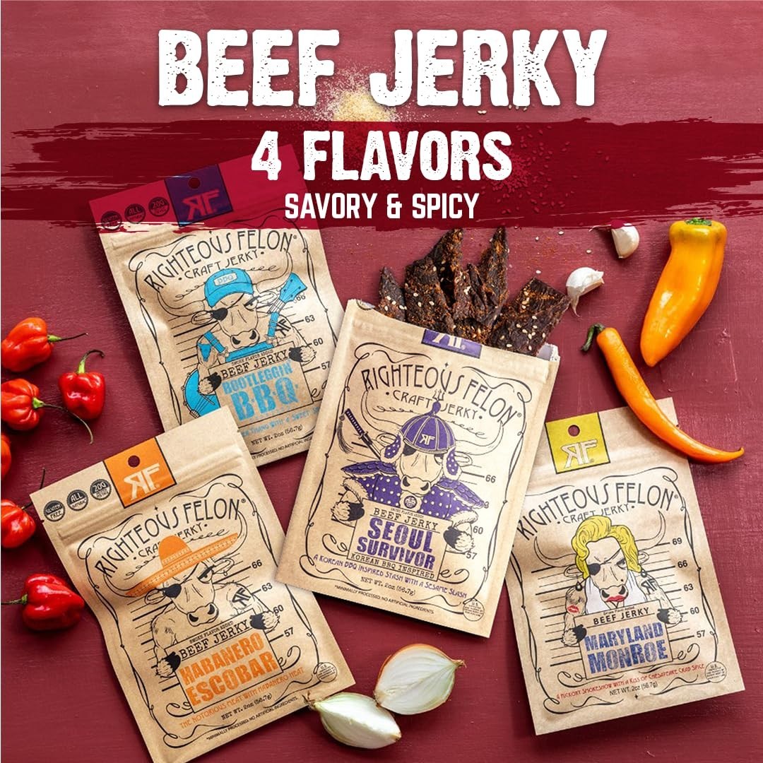 American-Made Spicy Beef Jerky – 4 Flavors
