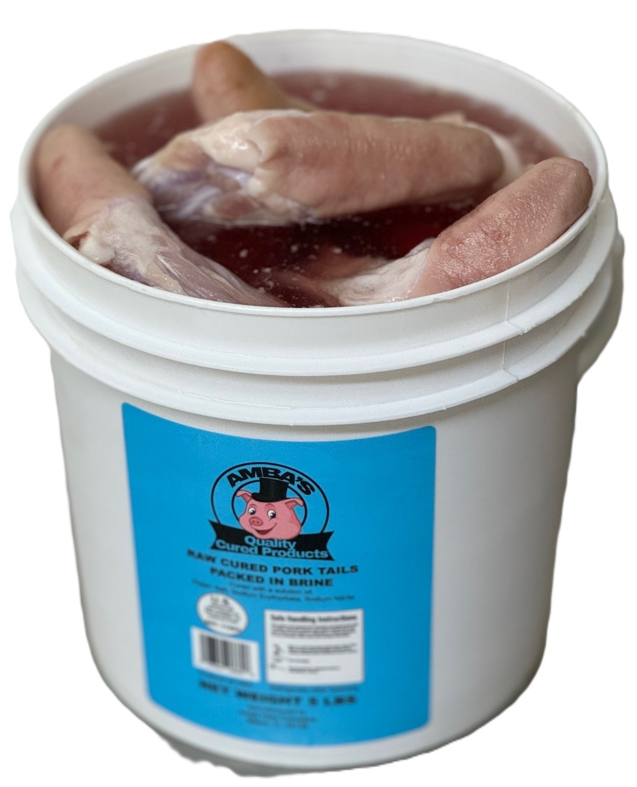 Cured Pork Tails In Brine Bucket
