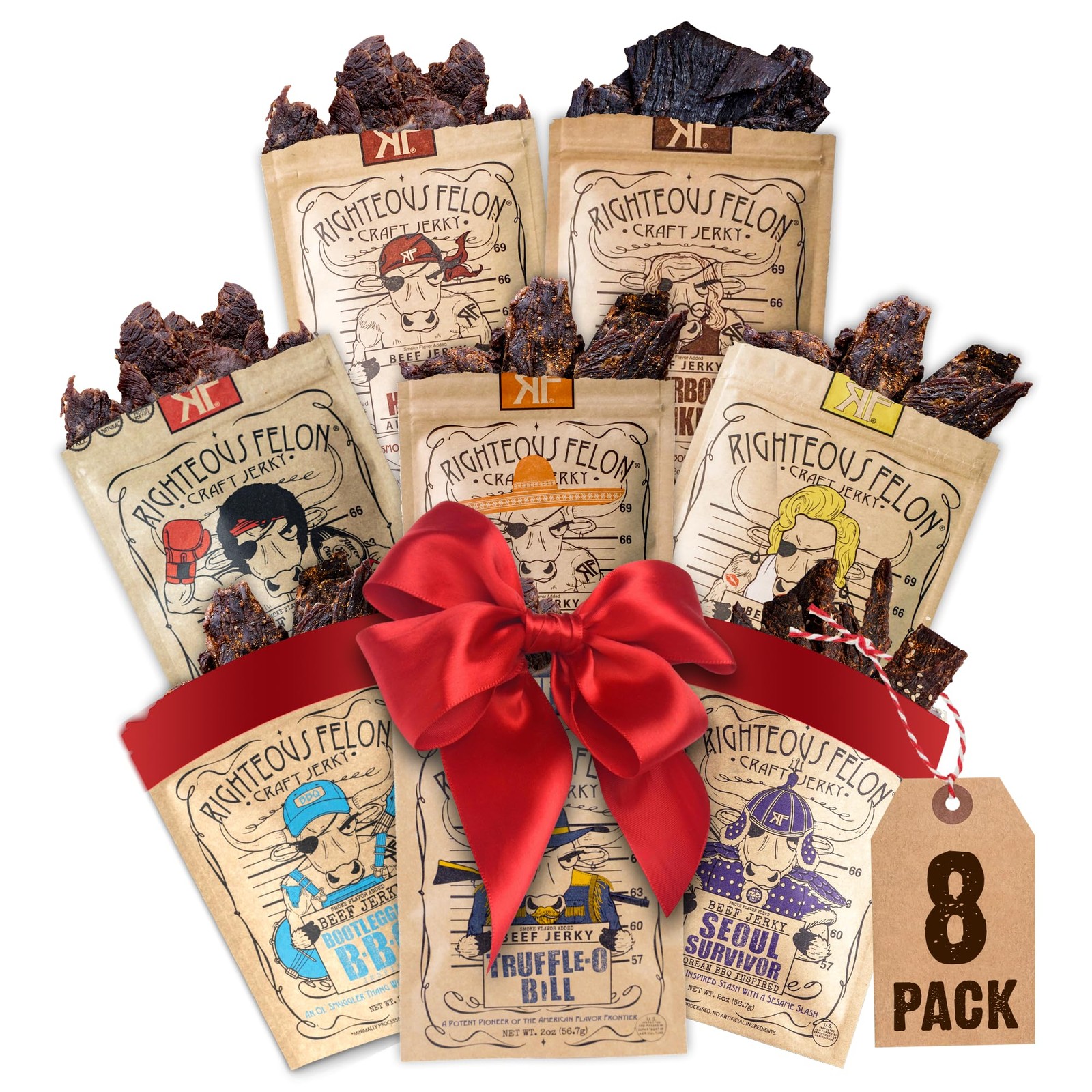 Righteous Felon Beef Jerky Variety Pack | Gluten Free Beef Jerky Snack Packs …