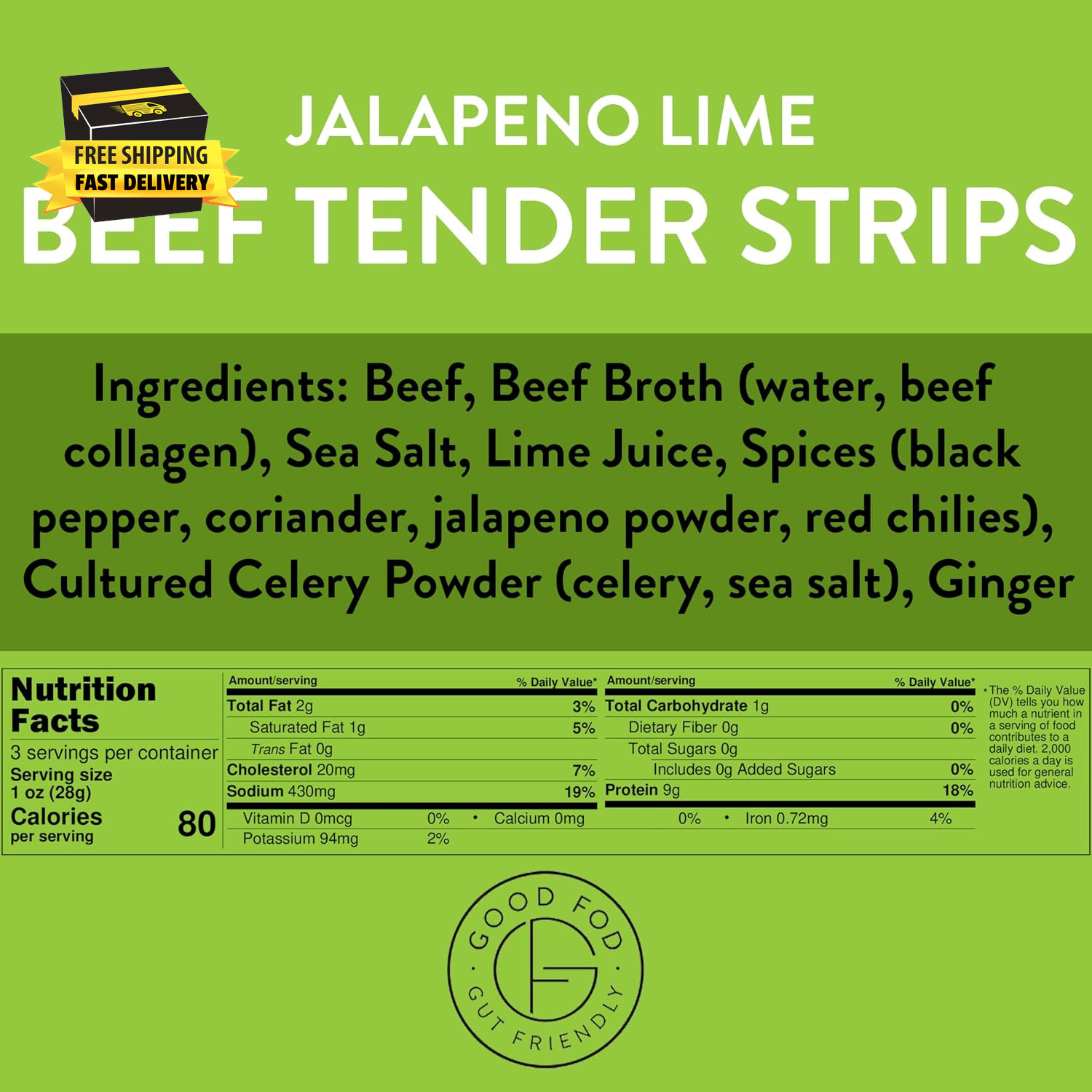 Tender Beef Jerky Steak Strips – Low FODMAP, Keto Snacks, Gluten-Free, Sugar-Fre