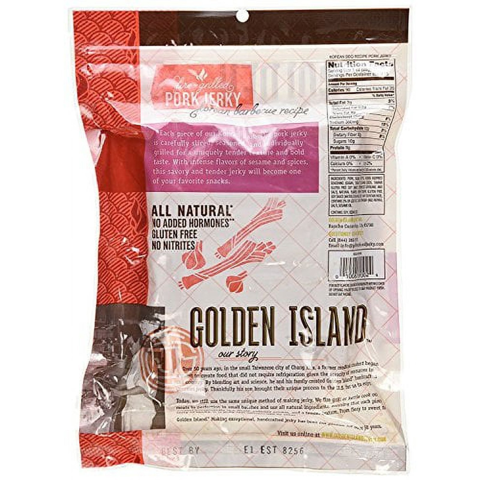 3 Packs Golden Island Korean BBQ Pork Jerky 14.5 oz Each Pack EXP 5/2027