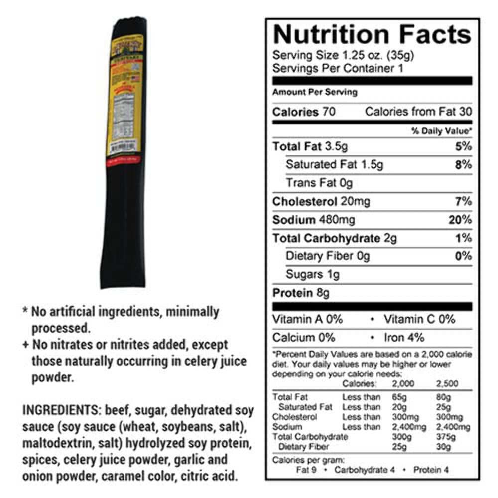 Teriyaki Beef Stick | Pack of 6 | 1.25 oz | Shipping Included | Nebraska Star Be