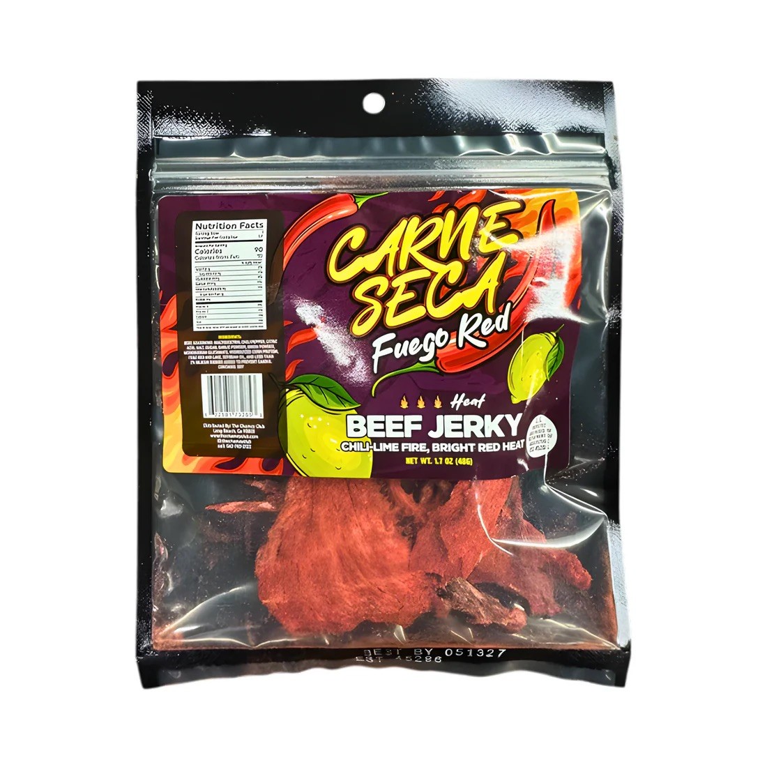 Beef Jerky Carne Seca FUEGO RED. 1.7 oz