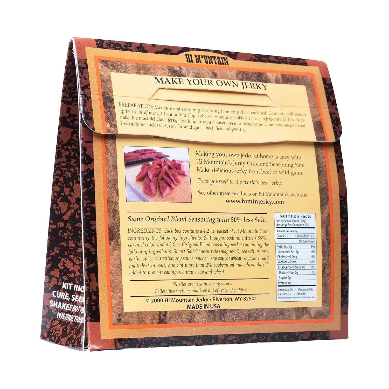 Hi Mountain Jerky Seasoning and Cure Kit | LOW SODIUM ORIGINAL BLEND Beef Jerky