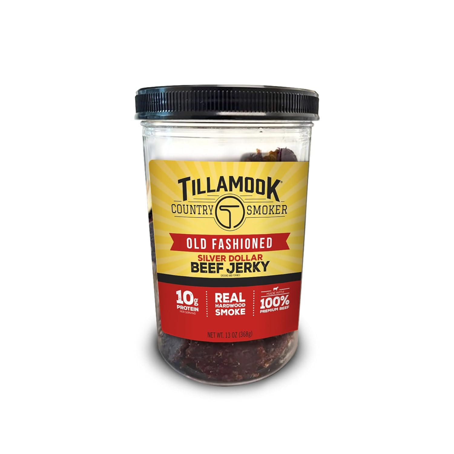 Real Hardwood Smoked Silver Dollar Beef Jerky, Old Fashioned, 13 Ounce