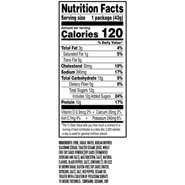 Golden Island Pork Snack Bites, Korean BBQ Flavor, 36 Pack, 1.5 oz each – Savory