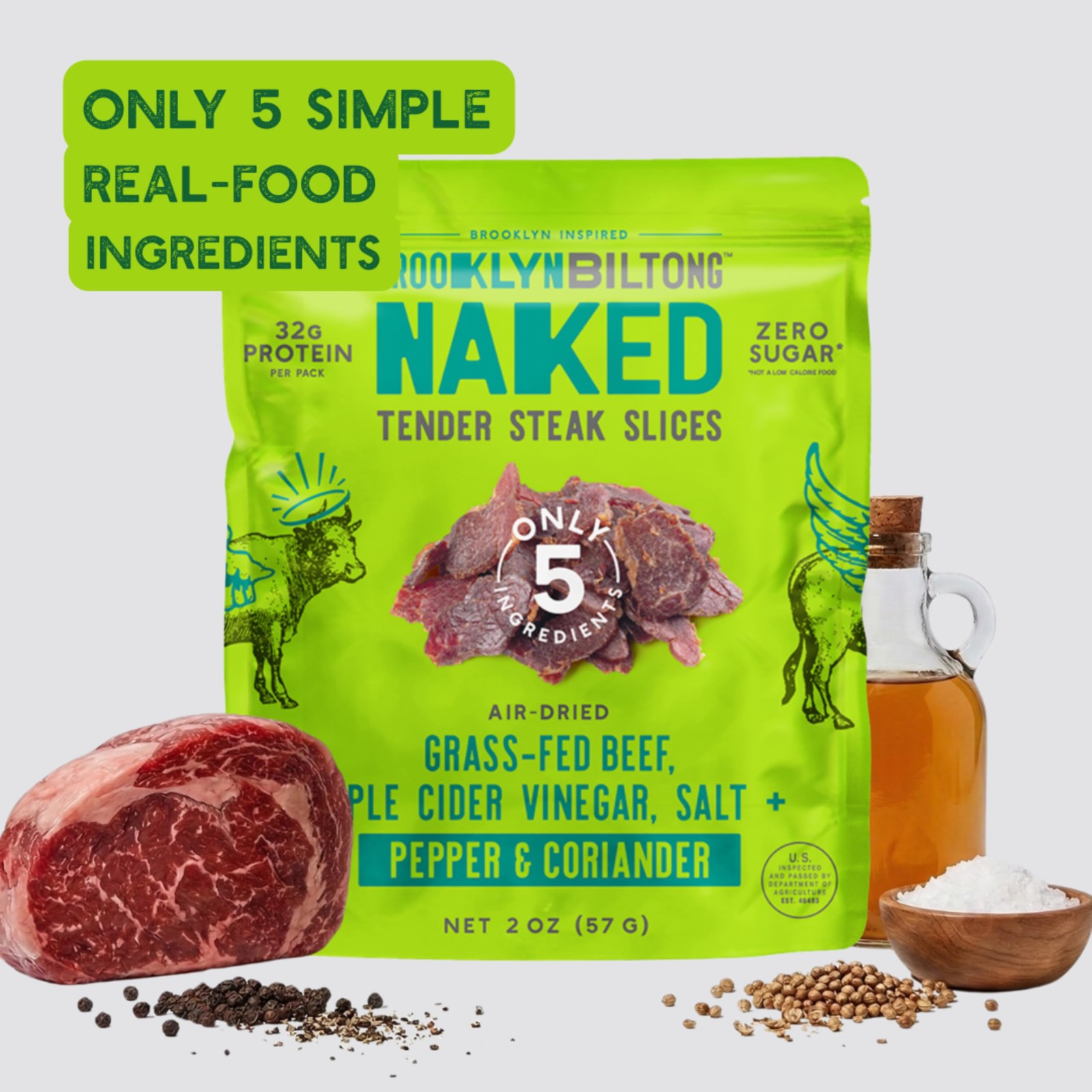 Brooklyn Biltong Tender Steak Slices Pepper & Coriander, 2 oz, Pack of 2 – Gr…