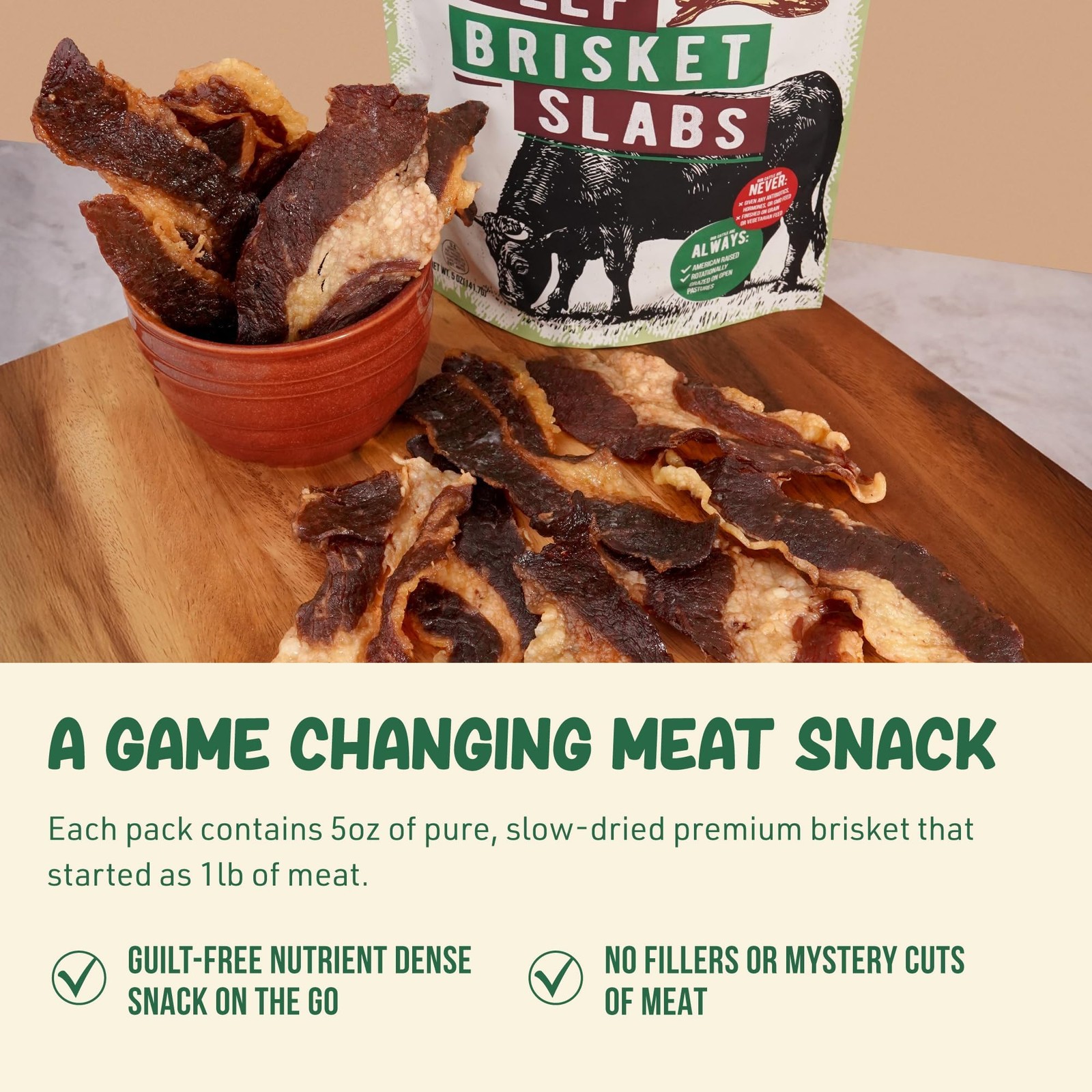 Grazly Beef Brisket Slab – Steakhouse Quality | GrassFed & Finished | Only Me…
