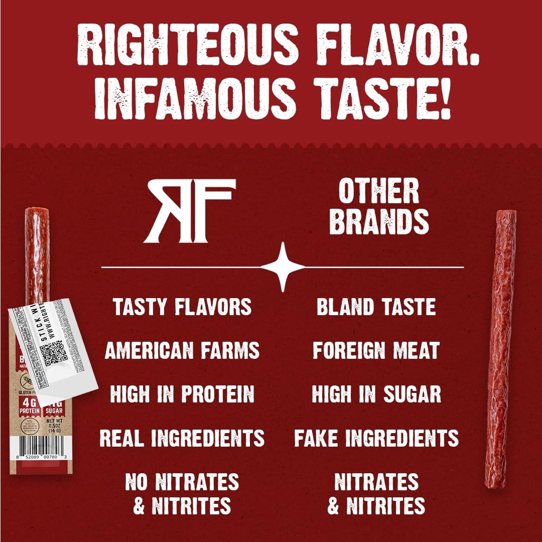 Righteous Felon Mini Meat Sticks | 100% Grass-Fed Beef Sticks | Keto, Gluten …