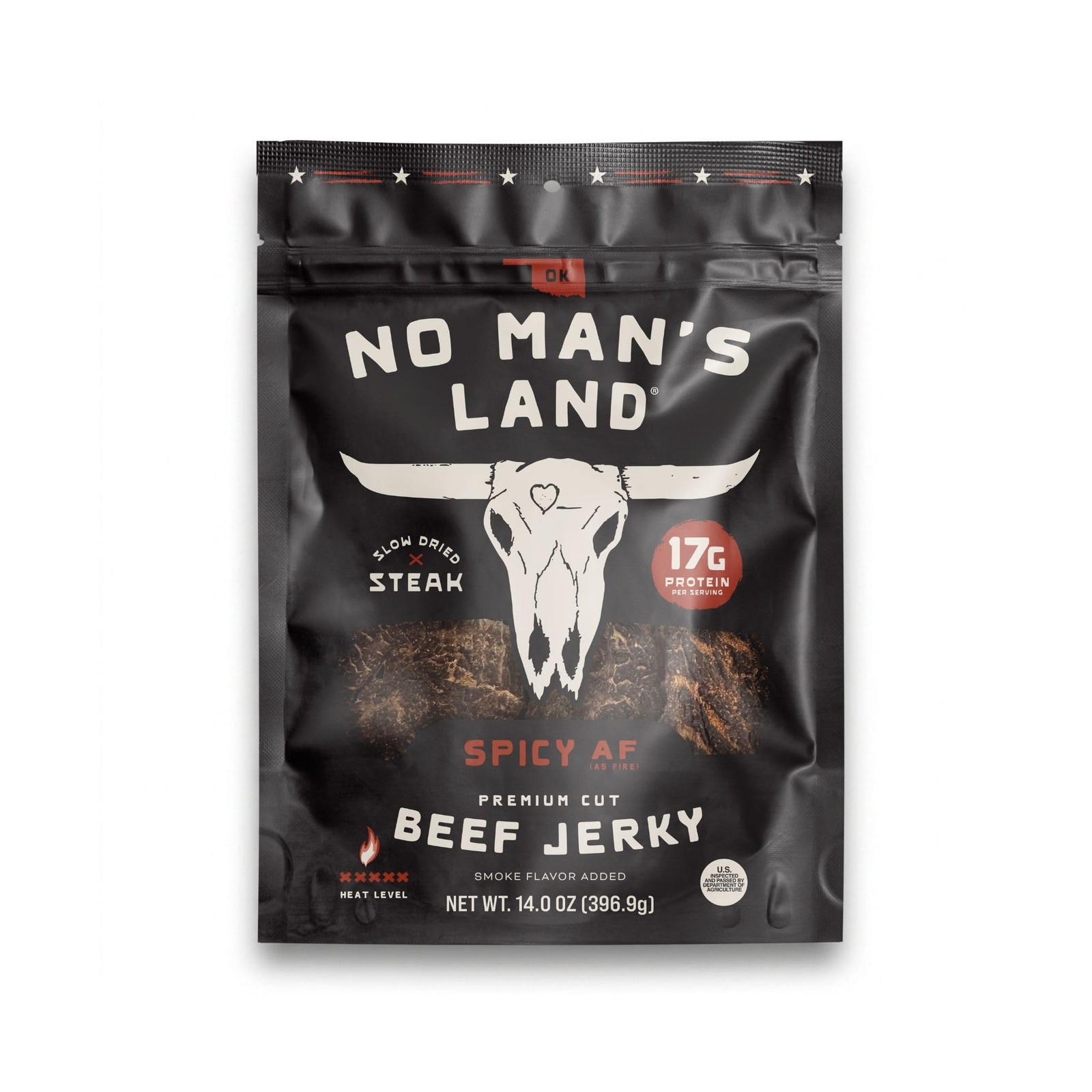 No Mans Land Premium Beef Jerky | 17G High Protein, Low Carb, Low Calorie Bee…