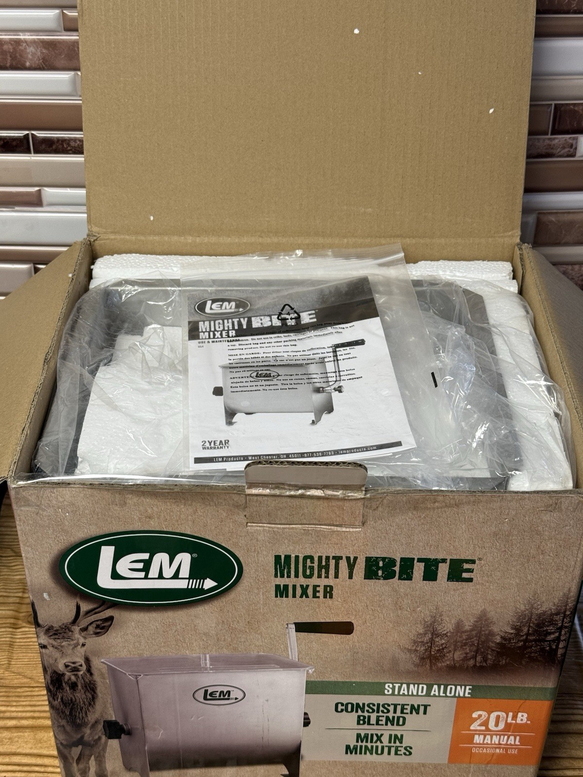LEM Mighty Bite Manual Meat Mixer – NEW / OPEN BOX – INSPECTED – TESTED