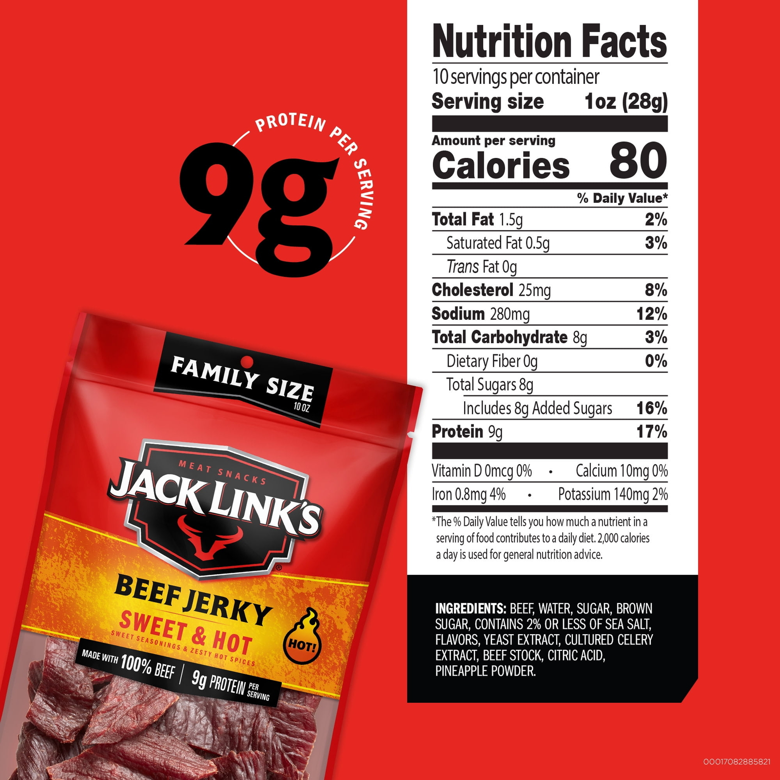 Jack Link’s Sweet and Hot Beef Jerky, 10 ounce