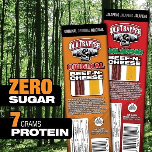 Savory Beef & Cheese Snack Sticks, 1.3oz Individually Wrapped, 14-Pack for Lunch