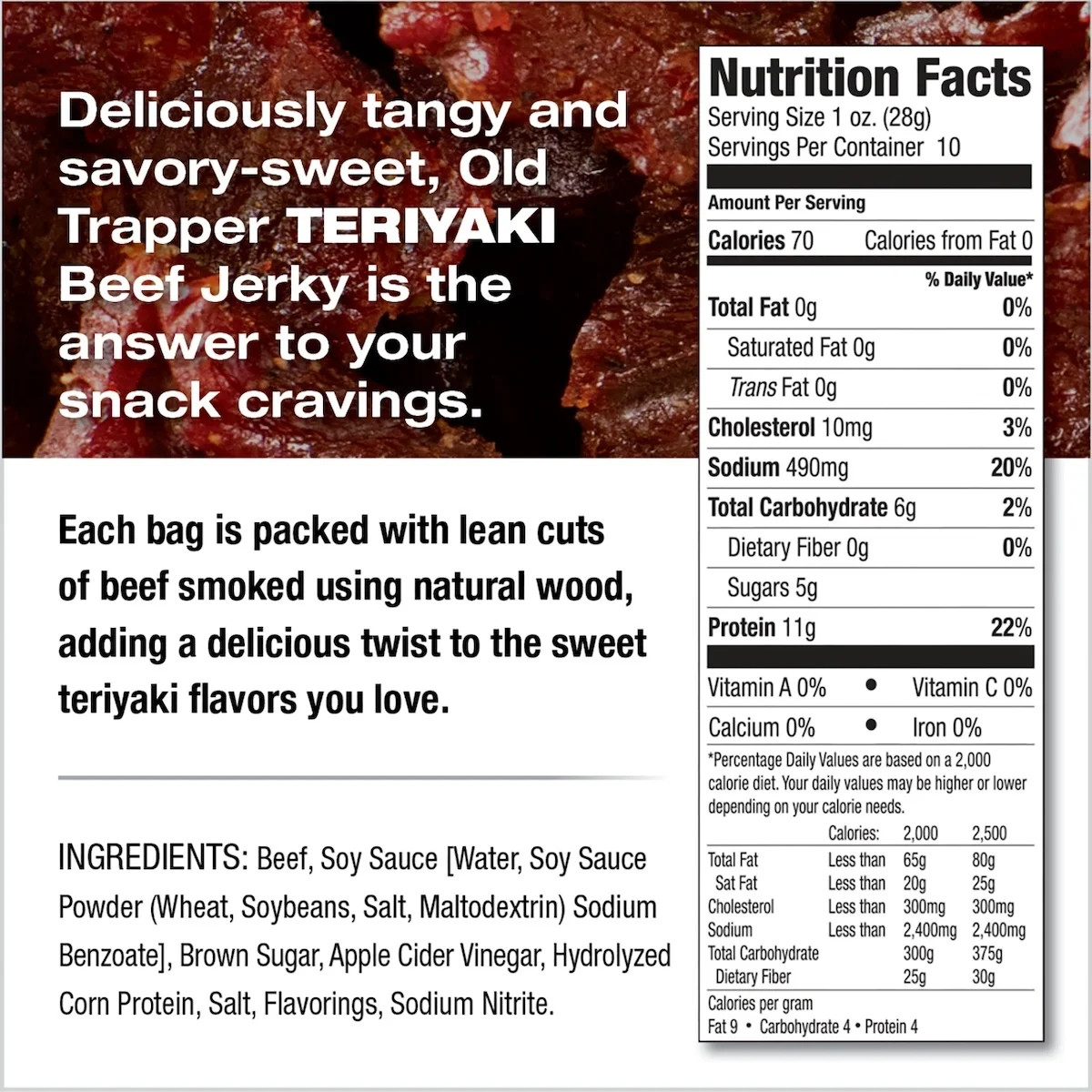 Teriyaki Beef Jerky 10Oz Resealable Bag
