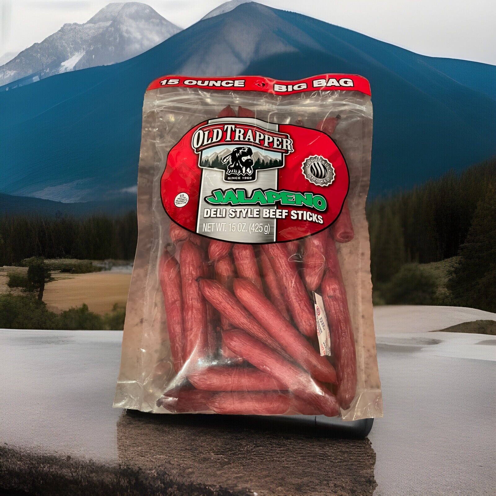 Old Trapper Jalapeno Beef Deli Sticks 15 oz Bagged Free Shipping!!!